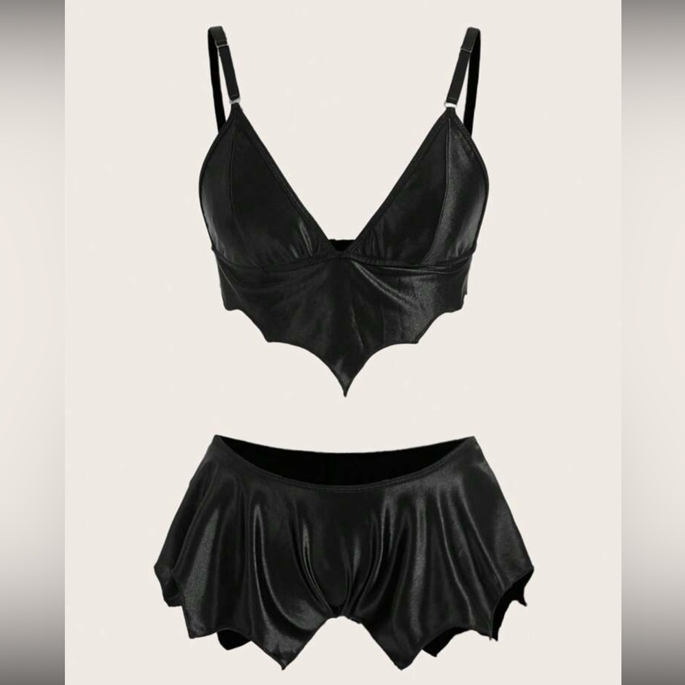 ✨ NEW ✨ Spooky 🦇 Black Bat Lingerie Set
